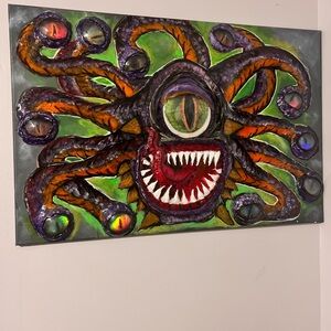 One of a kind The beholder 3d acrylic painting by teeuphoria